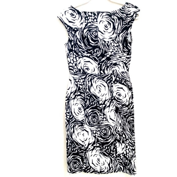 Adrianna Papell Linen Cotton Cap Sleeve Midi Starry Nights Dress Sz 2 - Picture 2 of 7